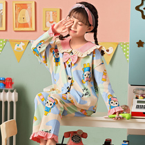 Girls pajamas childrens spring and autumn long sleeve cotton cute princess baby girl Summer thin home clothes