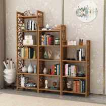 New Chinese solid wood ground floor multilayer student bookcase living-room bookcase bedroom Provincial space shelve storage bookshelf Sub