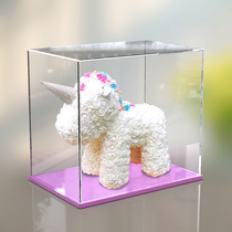 Eternal flower unicorn acrylic display box dustproof box to send girlfriend birthday gift storage dust cover rose bear
