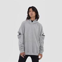 BONELESS CUFFS DETACHABLE BREASTED HOODIE TREND STREET LOOSE LONG SLEEVE pullover SWEATER MEN