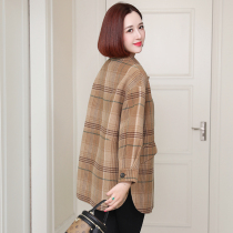 zqqz double-sided woolen coat womens long new high-end slim chorizo wool woolen cloth coat 2148