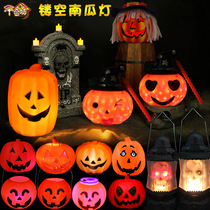 Halloween Pumpkin Light Hand with cap Pumpkin Barrel Children Decorated Candy Jar Glowing Nightlight Skulls and Ghost Light Props