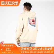 Cccm RANNAGNAS back face doll gauze patch three-dimensional pocket loose hooded sweater