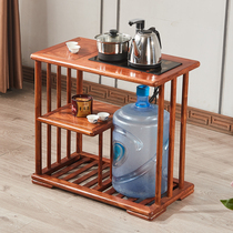 Red wood tea tea tea table Hedgehog Purple Sandalwood New Chinese Qigong Tea Rack Flowers Pear Wood Portable Tea Car Solid Wood Tea Table Table