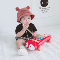 Handel baby educational toy Orff eight-tone percussion instrument infant cartoon animal push-pull toy car