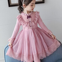 Girl dress autumn winter dress 2020 new puffy gauze dress little girl plus velvet dress children princess dress fairy Yang gas