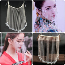 Xinyi ancient costume Ancient style hair accessories New Hanfu veil female hanging ear tassel curtain New headdress fairy accessories