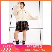 LILY winter new womens fashion designer style short thread stitching velvet green fur