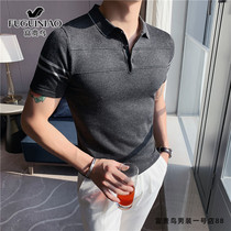 Fugui bird mens ice silk-free knit Polo shirt summer new body handsome and turtlenecks short sleeve T-shirt tide
