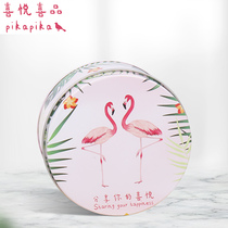 Wedding celebration supplies Creative candy box Gift box Wedding Flamingo trumpet tinplate box Jewelry box Storage box