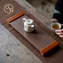 Yinzhi copper tea tray high-end pure handmade dry tea table tray small solid wood tea set rectangular pot bearing tea tray