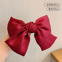 Red Large Butterfly Knot Hair Clip Woman Rear Brain Spoon Girl Hair Accessories Hair Rope Day Tying Red Hair Carat Top Gripping Head