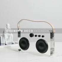 Simple modern creative art Crystal cartoon radio model room home decoration Living room soft decoration