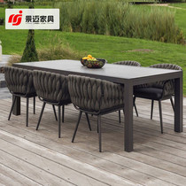 Outdoor tables and chairs combined with three pieces of leisure open air hotel sample room outdoor courtyard villa dining table furniture