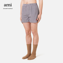 AMI mens 22 Fall Winter new love cotton embroidered check boxer briefs