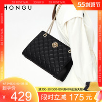 Red Valley Womens Bag 2021 New Temperament Rhomboid single shoulder bag Bull Leather Chain Bag woman handbag genuine leather 2544