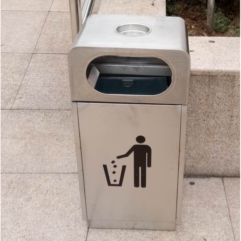 Stainless steel outdoor trash can peel box sanitation trash can outdoor large double barrel environmental classification trash can
