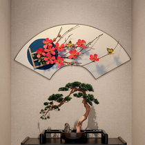 Original new Chinese style three-dimensional fan porch wall decoration creative dining room wall living room wall decoration background wall pendant