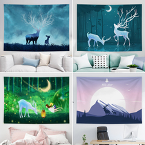 Background cloth ins elk hanging cloth dormitory star Net red room bedroom bedside Nordic Wall decorative cloth tapestry