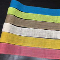 Handmade diy woven linen with lace packaging decorated with wide fabric belt material accessory tape