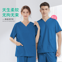 Na and Poetry Handwashing Short sleeves Operating room Working clothes Men and women Elastic Brush Hand Clothing Oral Clinic Uniforms Customised New