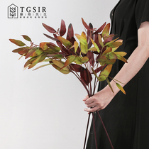 Nordic style with fruit eucalyptus leaves on the table with artificial flowers and vases fake flowers living room decoration green plants