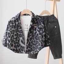 Foreign BAO WEN boys long sleeve shirt baby autumn coat 2021 new small children Korean shirt loose