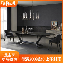 Nordic marble dining table and chair combination designer creative model room Modern simple household rectangular dining table
