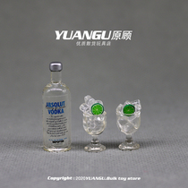 Doll house mini accessories hand-made food play miniature vodka glass combination ob11 play scene prop model