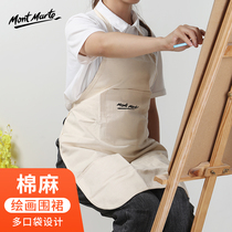 Montmart painting apron cotton linen adult art students painting oil painting apron oil painting work clothes suitable for acrylic gouache paint