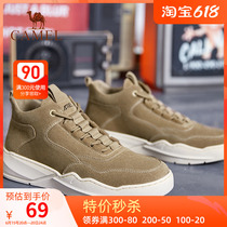 Broken Code Camel Mens Shoes Winter New High Help Tooling Boots Bull Leather Black Tide 100 lap Inn outdoor Martin boots