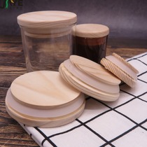 Spot Factory Direct Solid Wood Pine Wood Silicone Ring Wood Cover Glass Bottle Seals Lid Storage Tank Candle Cup Lid