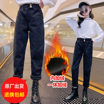 Girl Jeans Autumn Winter Clothing 2022 New Foreign Gas CUHK Children Trendy Girls Gush Casual Net Red Long Pants