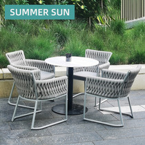 Nordic Courtyard Open-air Villa Yang Light House Waterproof Sunscreen Rattan LEISURE OUTDOOR GARDEN OUTDOOR TABLE AND CHAIRS COMBINATION