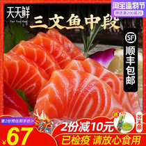 Salmon sashimi Middle Fresh Japanese cuisine Chilled salmon sashimi sashimi Same day delivery wasabi