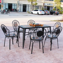 European iron terrace tea couple of pieces of courtyOutdoorOutdoorModern minimal leisure mosaic chair