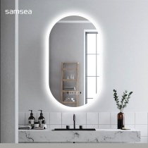 Sacred Shled Bathroom Mirror With Lamp Wall-mounted Intelligent Touch Screen Toilet Mirror Washstand Dresser Dresser anti-fog mirror