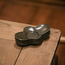 Gan Mao made ancient tin Begonia cup holder pure tin cup tea tray zero with handmade tea cup pad 5