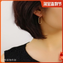 No ear holes Qiao Mei minimalist design can be combined ear clip painless silicone mosquito coil plate Star temperament earrings