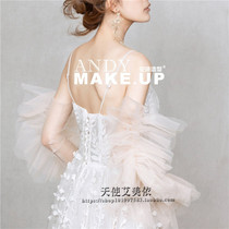 Fashion Bride Wedding Photo Writing True Accessories Exaggerated Gloves European and American Fan Changduan Personality Tie Wedding Photo Gloves Promotion