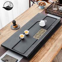 ROADMAKER whole natural black gold stone tea tray Simple stone tea sea household living room large stone tea table