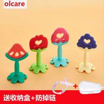Fruit tooth gum grinding stick anti-eating hand tooth bite newborn newborn pacifying silicone toy 0-1 year old with storage box