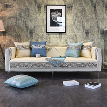  New Chinese modern simple light luxury four seasons universal all-inclusive fabric non-slip high-end cushion sofa cushion cover