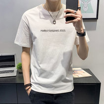 Mens Short Sleeve T-shirt base shirt Round Neck Printed T-shirt Trend Slim Half Sleeve Summer Mens Top D0302