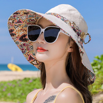 Sun hat children Summer outdoor out round face suitable large edge sunscreen UV folding sun fisherman hat