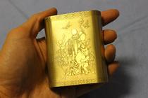 New high-end handmade pure copper tobacco box portable dry smoke box cigarette tin sliding cover thick birthday star to send father to father