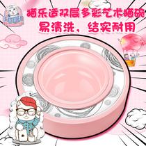 Cat Leshi double colorful art cat bowl resin cat rice bowl cat food basin pet cat dog supplies