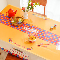 Japanese table flag koi carp flag table mat disposable PVC tablecloth mat soft glass student home decoration