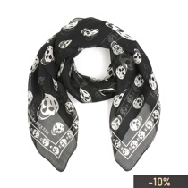 ALEXANDER MCQUEEN McQueens Skull Skull Head Warm Silk Scarves 557717 3052Q