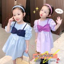 Summer dress Childrens bubble sleeves Fashion Foreign style Tutu Holiday casual dress Summer princess dress